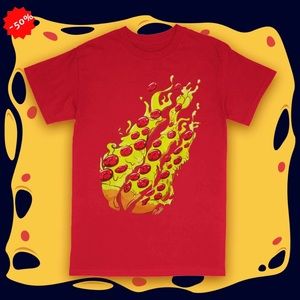 Preston Playz Fire Merch: Red Pizza Tee